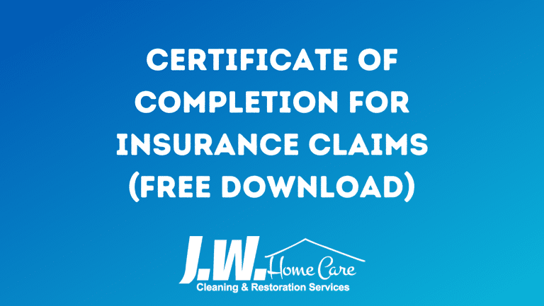 Certificate of Completion for Insurance Claims