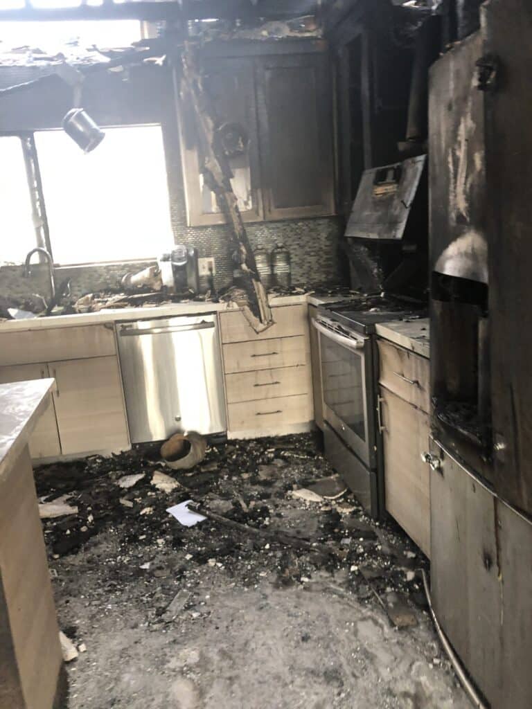 Fire Damaged Kitchen in Ventura, CA
