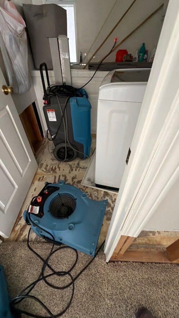 water damage in laundry room in ventura